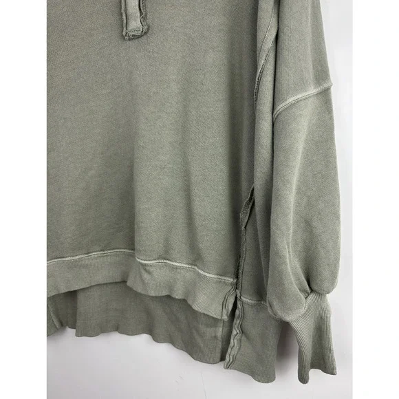 We The Free People Camden Henley Long Sleeve Sweatshirt XS Slouchy Boho Grunge - Picture 5 of 15